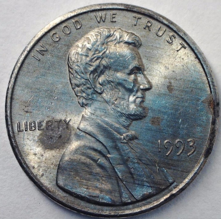 1993-Lincoln-Memorial-Cent,-Unplated-Planchet