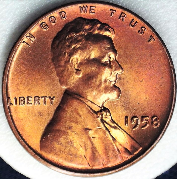 1958-Lincoln-Wheat-Cent,-For-Grading.