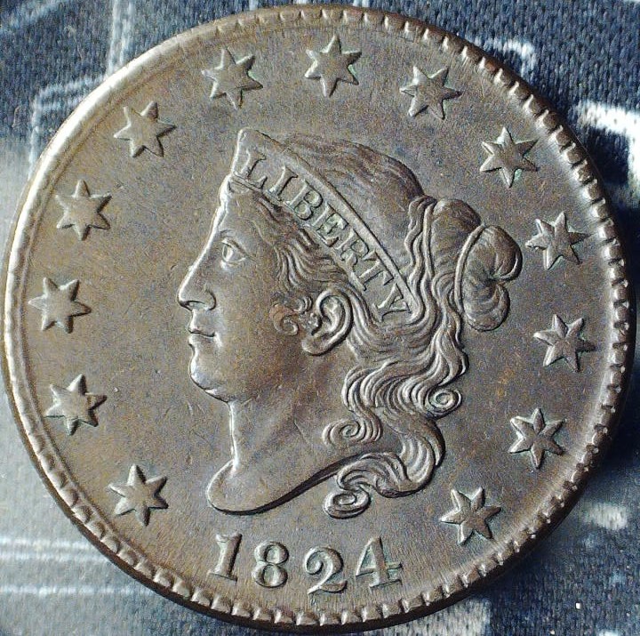 1824-Coronet-Head,-Large-Cent
