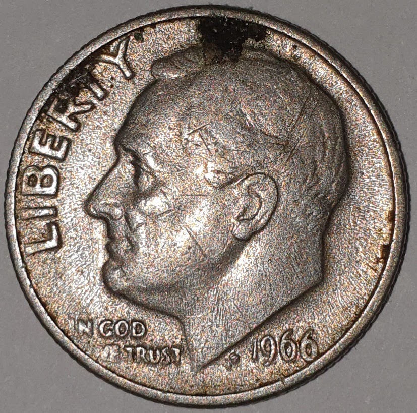 1966-Roosevelt-Dime-With-Missing-Letters-?