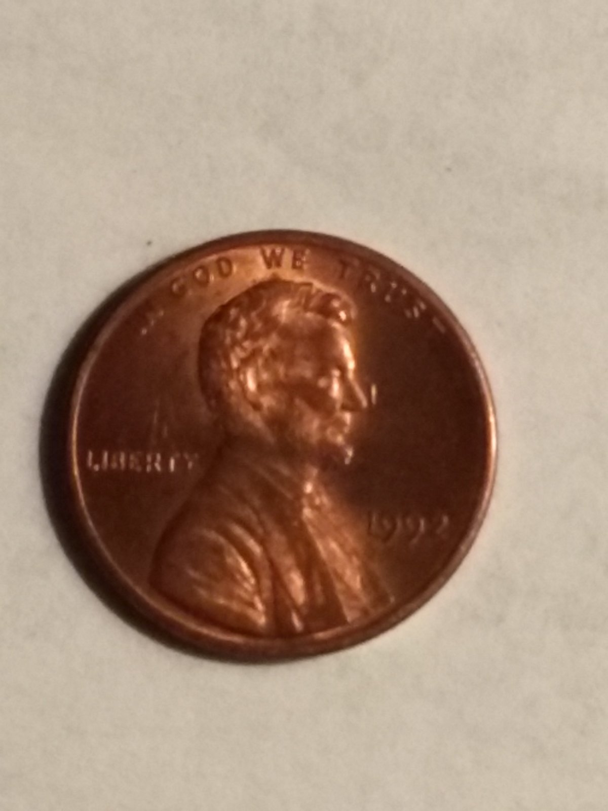 1992-Cent-With-A-1?-On-Obverse-In-Front-Of-Lincoln's-Nose.