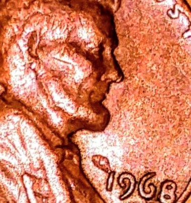 1968-D-Penny.-Looks-Like-Double-At-End-Of-Nose-,-Triple-Eye-And-Letters-In-R