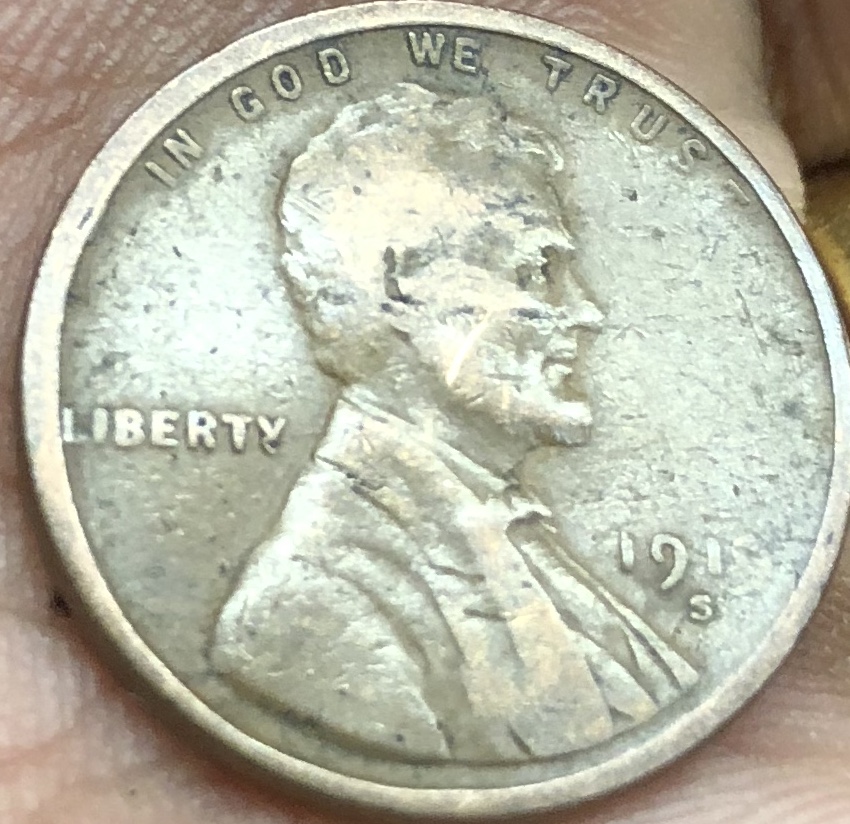 1919-S-Penny-And-1917-,-1923-Penny-In-Change