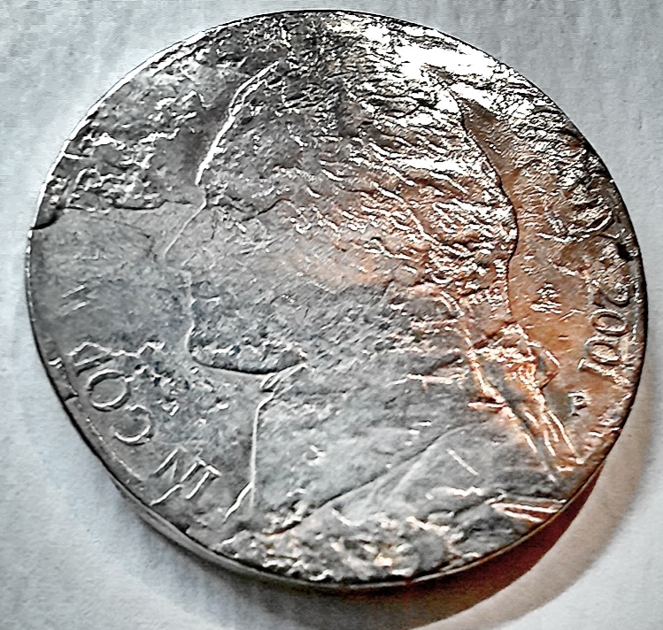 2001-Jefferson-Nickel-That-Looks-Smudged-&-Possible-Offcentre-Broadstrike?