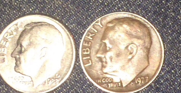 1977-Dime-Lamination-Error-Causing-Discoloration,-Or-Just-Worn?