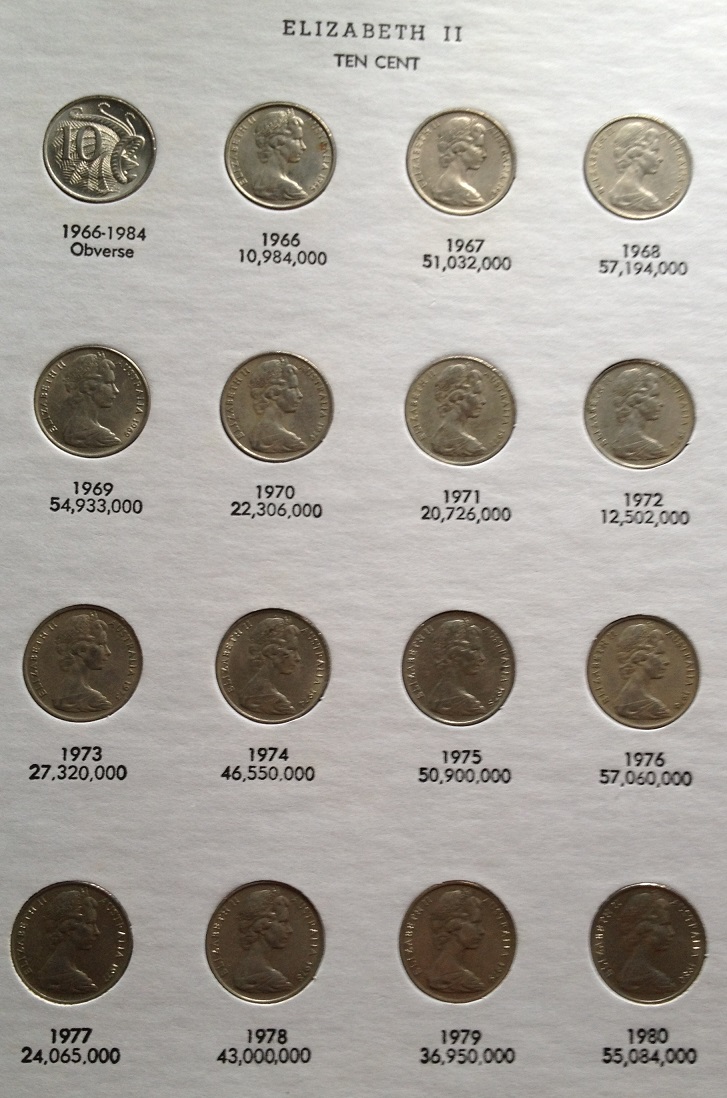 Mintage-Of--Australian-1977-10-Cent-Coin