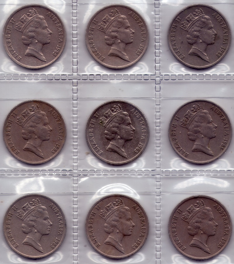 Finally-Completed-A-Full-Sheet-Of-1985-Ten-Cent-Coins-From-Circulation