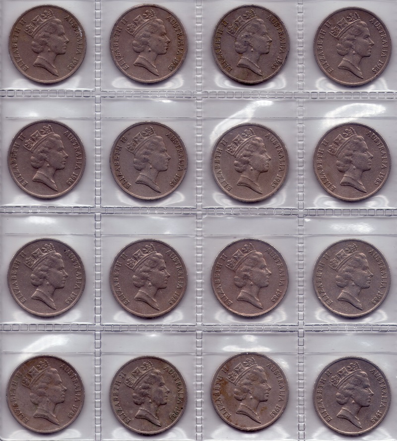 Finally-Completed-A-Full-Sheet-Of-1985-Ten-Cent-Coins-From-Circulation