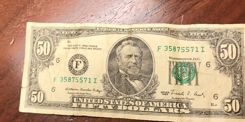 $50-Bill-1988-Offered-By-Teller.-Value-Over-Face?