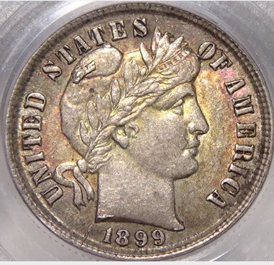 1899-Barber-Dime-AU-58-PCGS