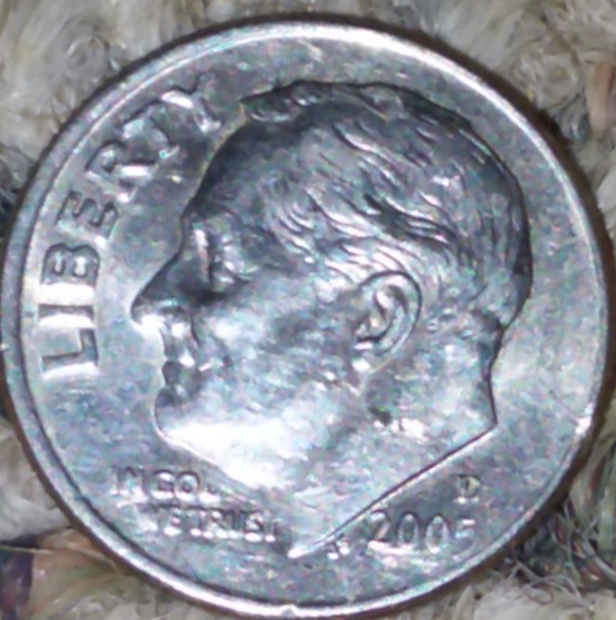2005-D-Roosevelt-Dime-Error?-Smudged-Date,-Intials-&-Letters-And-Mirrored