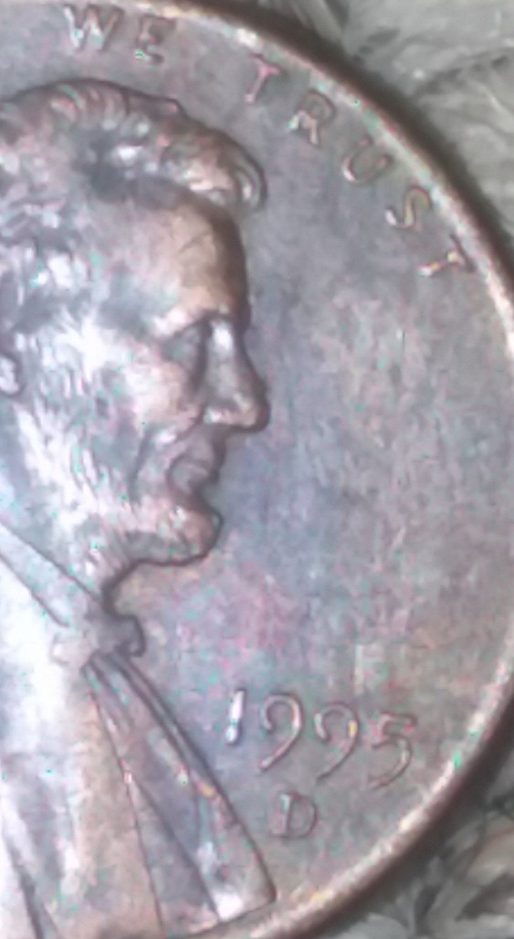 1995-D-Cent-Why-Is-My-Cent-Rainbow-Colored-And-Letters-Melted-On-Reverse?