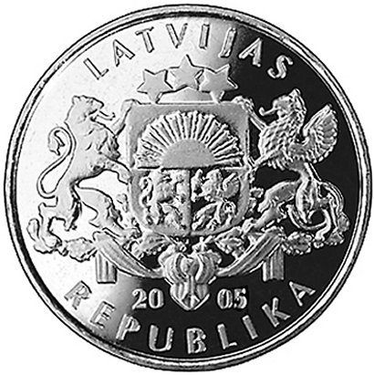 Latvia-1-Lats-2005-Rooster
