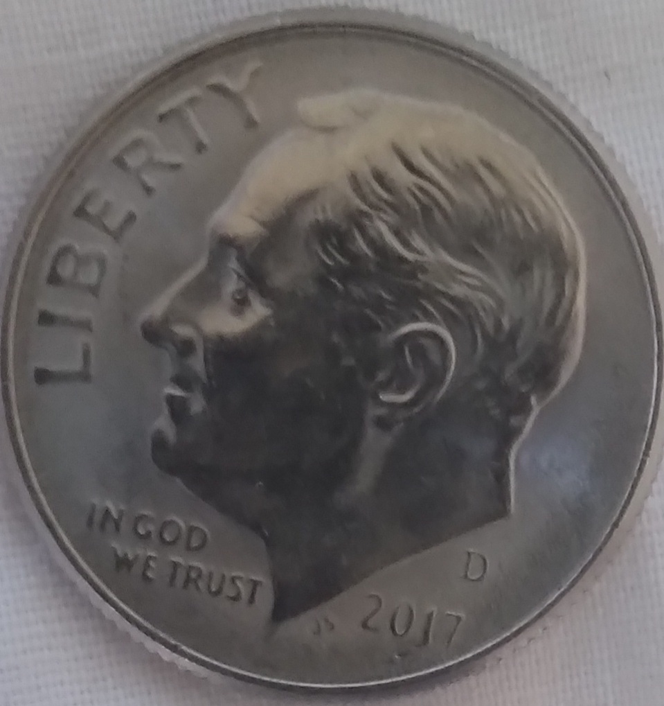 2017-D-Roosevelt-Dime-With-The-Weirdest-Damage-Ever.-I-Think.