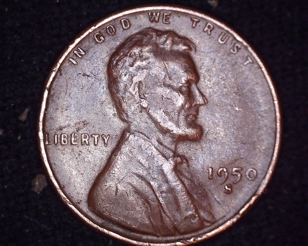 1950-S-Lincoln-Cent-Crazy-REV-Error-/-Additional-Coin-Stamped-On-Rev-Help-!