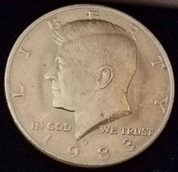 1974-P-Kennedy-Half-Dollar-Collar,-DDD-Or-Finger?-1983-P-Kennedy--Clash