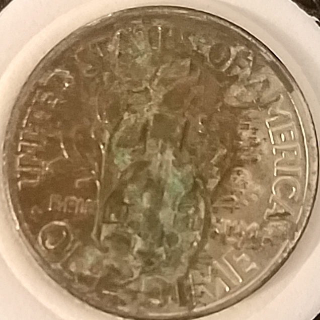 1995-D-Roosevelt-Dime-Pmissing-3/4-Clad-Layer-On-Reverse