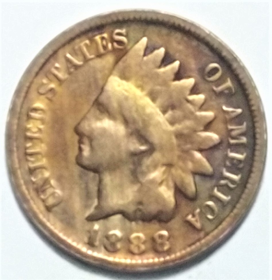 1888-Indian-Head-Penny-Of-Unusual-Color