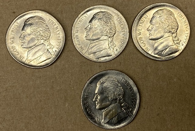 1999-P-Jefferson-Nickels---Off-Center--Broadstrikes