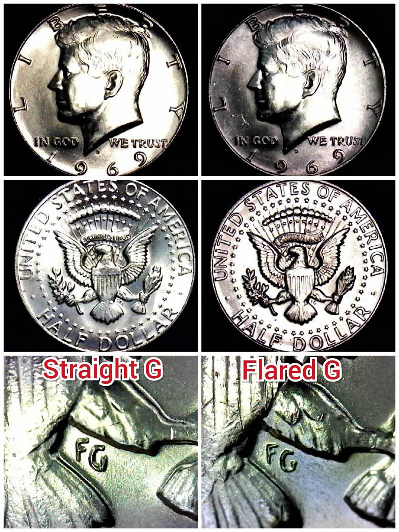 1969-D-Business-Strike-Kennedy-Half---Straight-G-Vs.-Flared-G