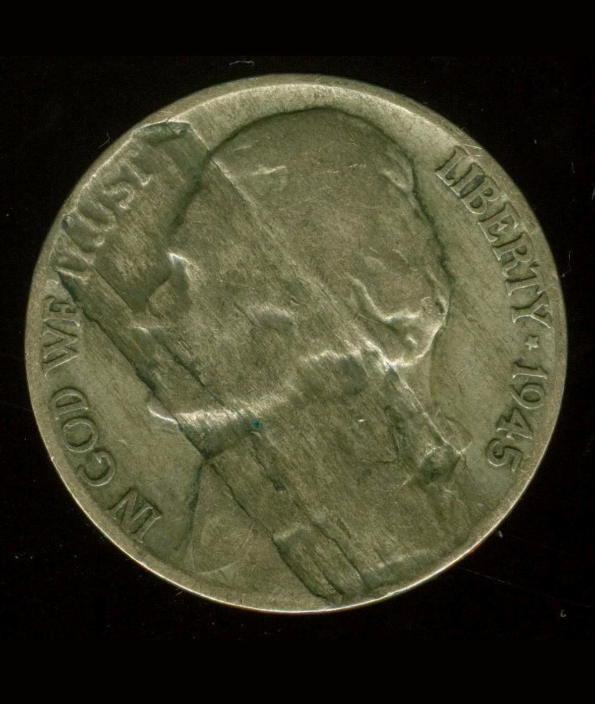 1945-P-Nickel-Delamination-On-Obverse