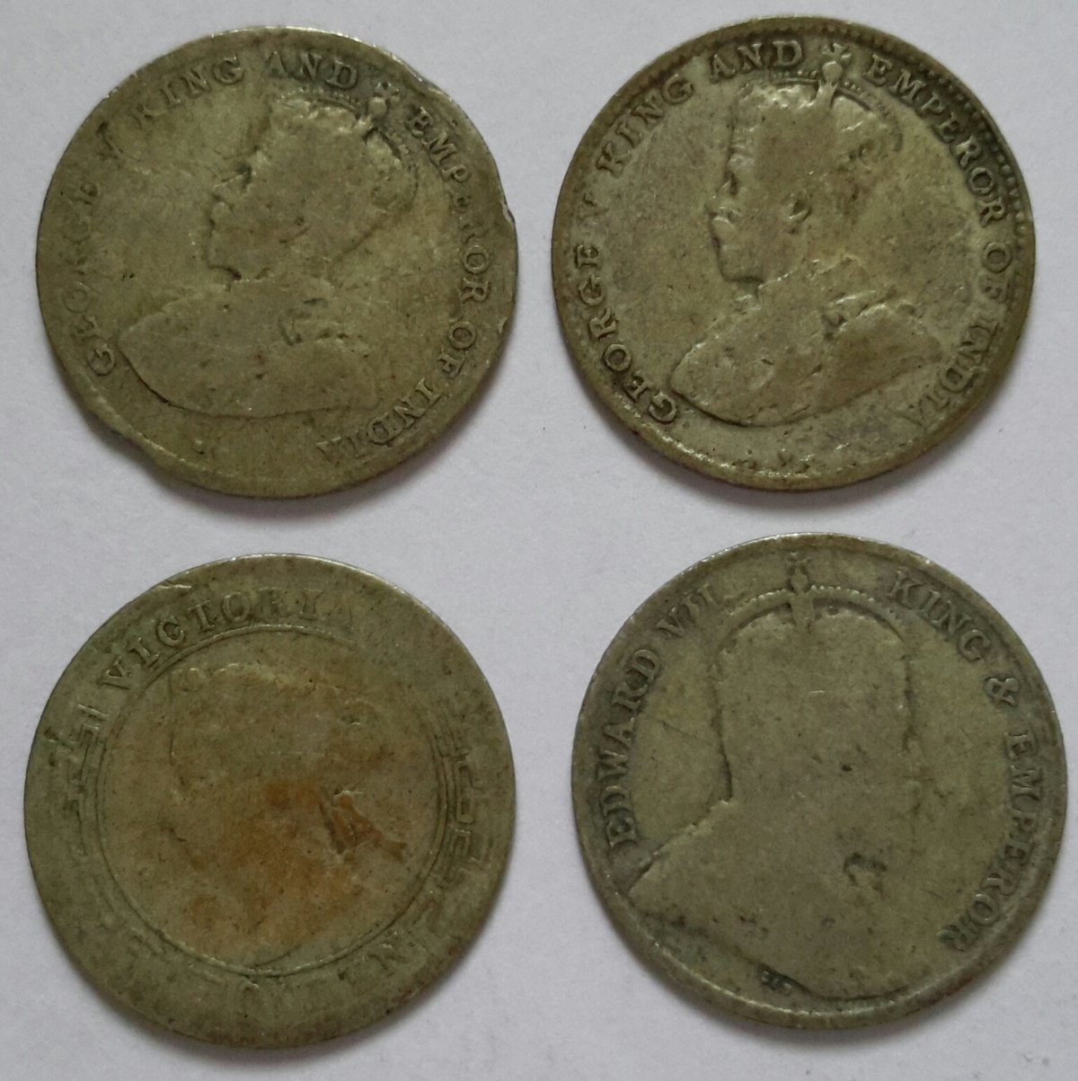 Ceylon-10-Cent-Coins-1893-To-1920
