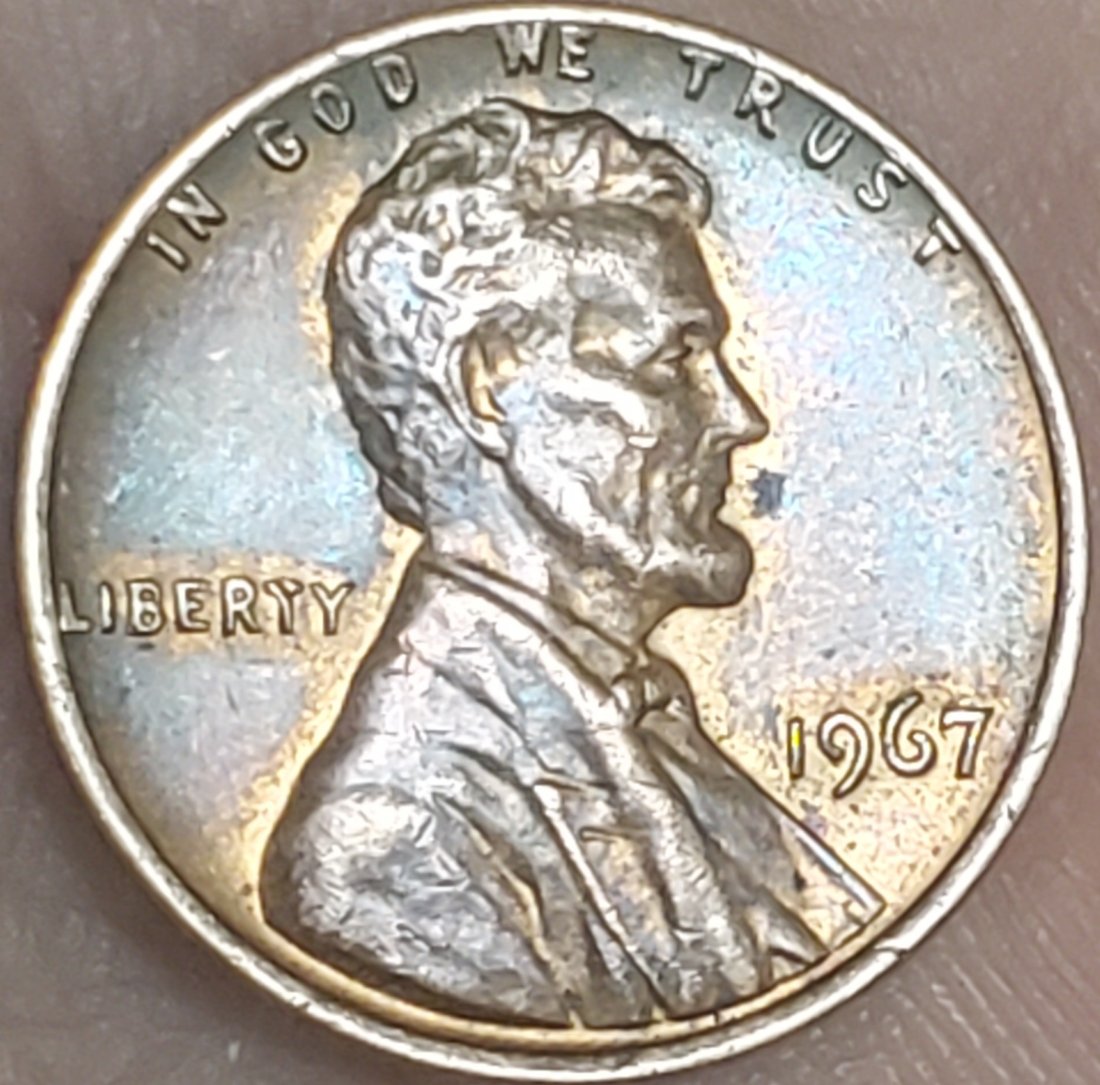 Spitting-Abe.-1967-Gold/Red-Lincoln-Penny