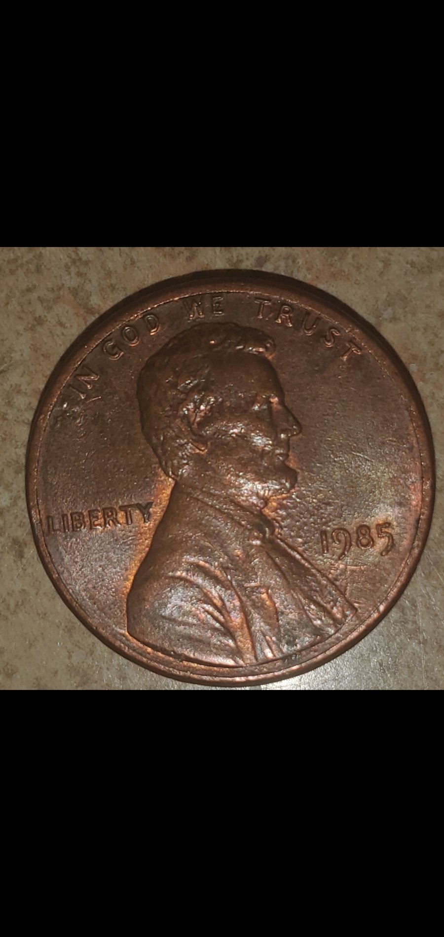 1985-Lincoln-Cent-.possible-Die-Clash-On-Reverse?