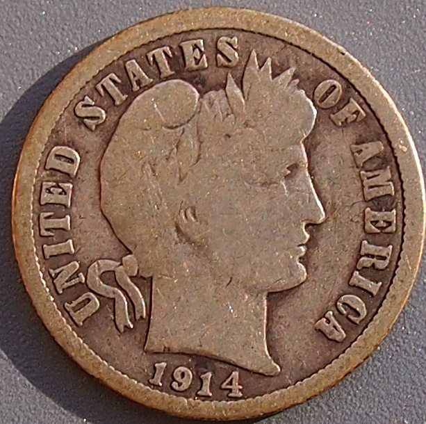 1914-P-Barber-Dime,-Grade