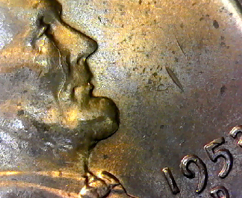 1953-D-Wheat,-2-Coins-W/-Same-Error-Found-In-OBW,-Is-It-Debris?