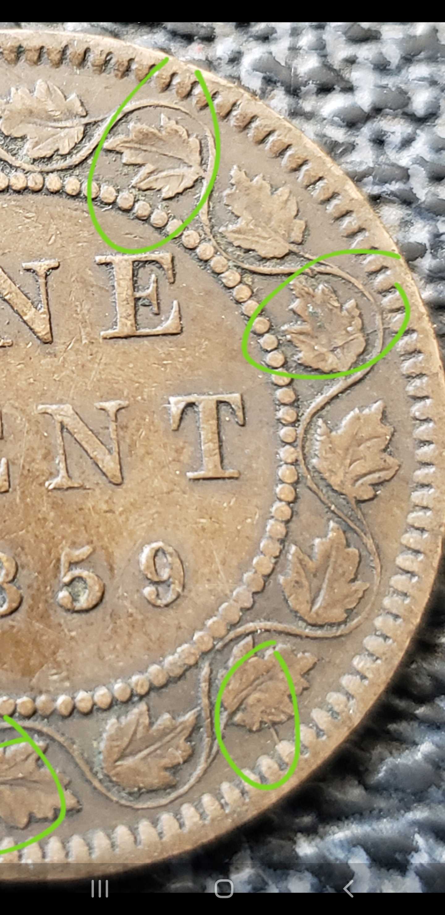 1859-Canadian-Large-Cent-,-Errors-?-4.30g