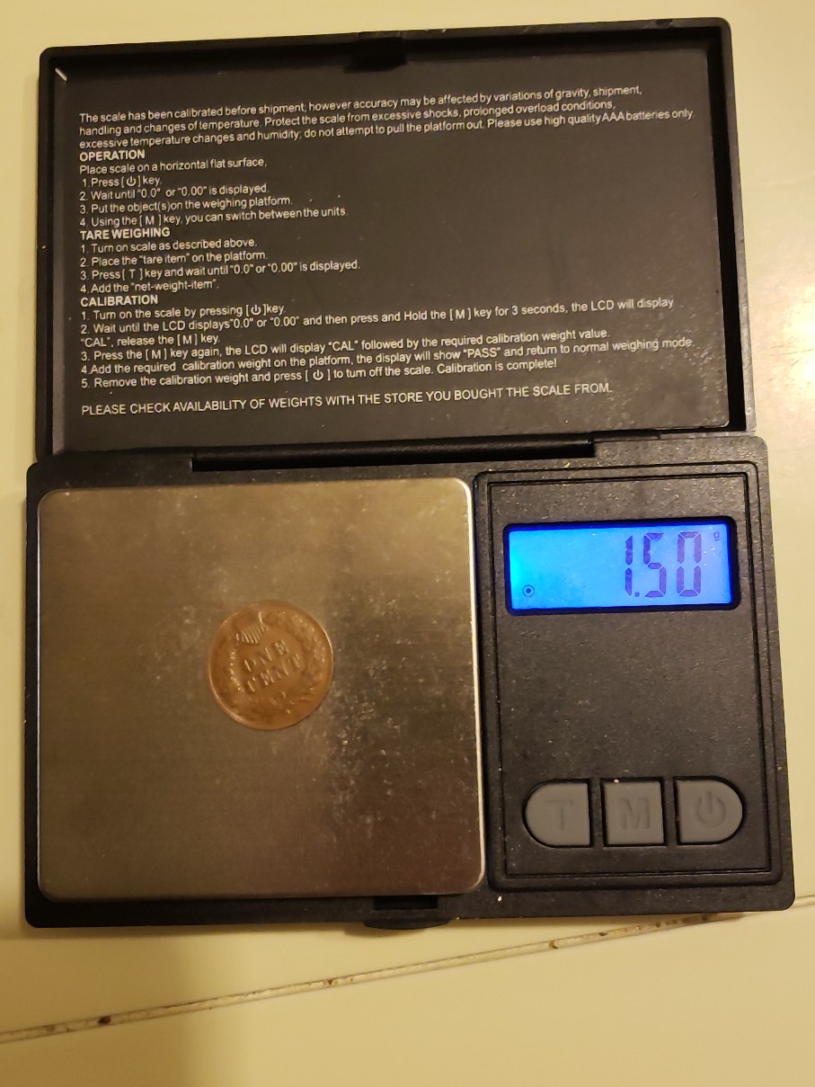 1909-Indian-Cent,-S?-Weighing-Only-1.5g