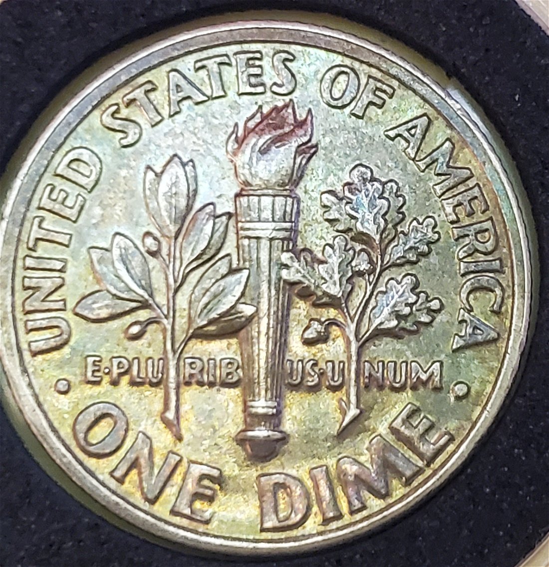 1999-P-Dime-With-Gold-Toned-Reverse-Planchet-Error?