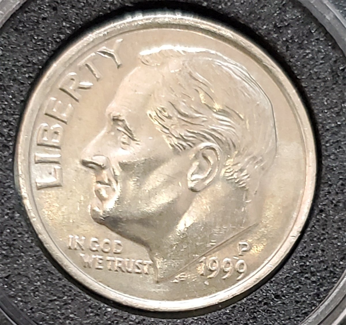 1999-P-Dime-With-Gold-Toned-Reverse-Planchet-Error?
