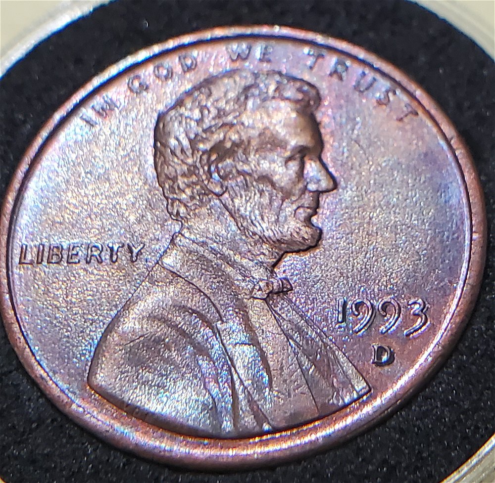 1993-D-Lincoln-Cent-/-Toning-/-DDO-1993-&-D-/-FS