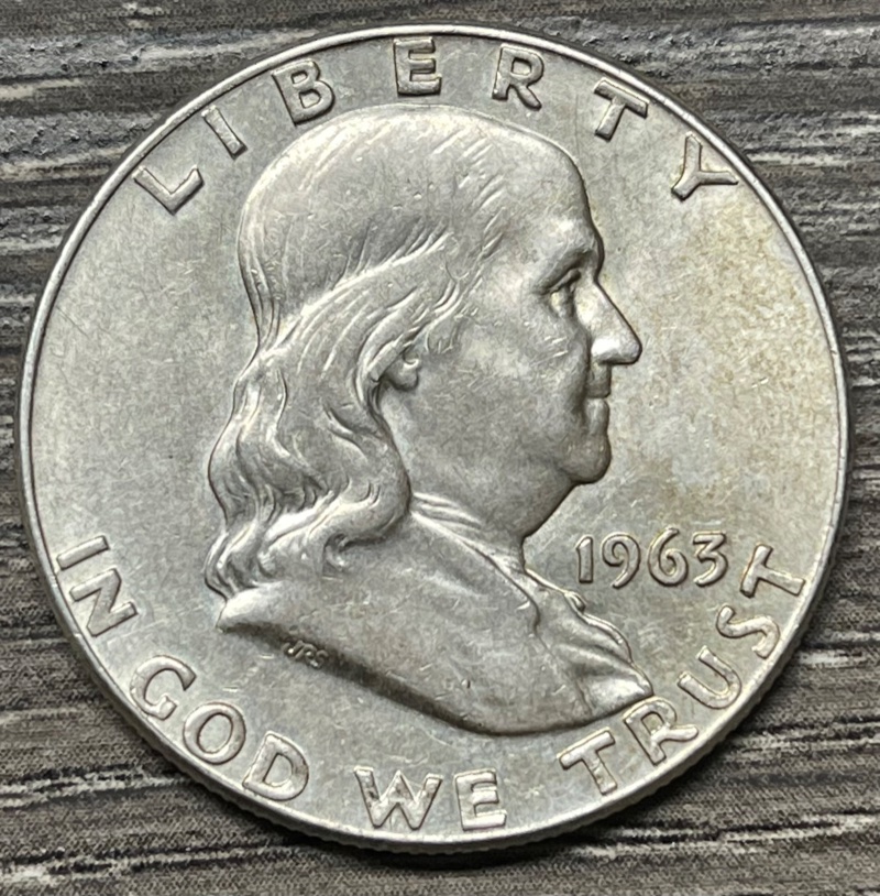 1963-D-Franklin-Half---Purchased-For-$12-At-Local-Pawn-Shop---My-Thought-MS-63/64---Thoughts?