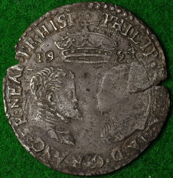 Hammered-Philip-And-Mary-Groat.-Mary's-Bust.