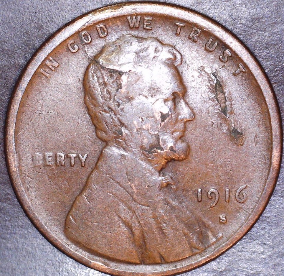 1957-D-Penny-With-Die-Break-In-