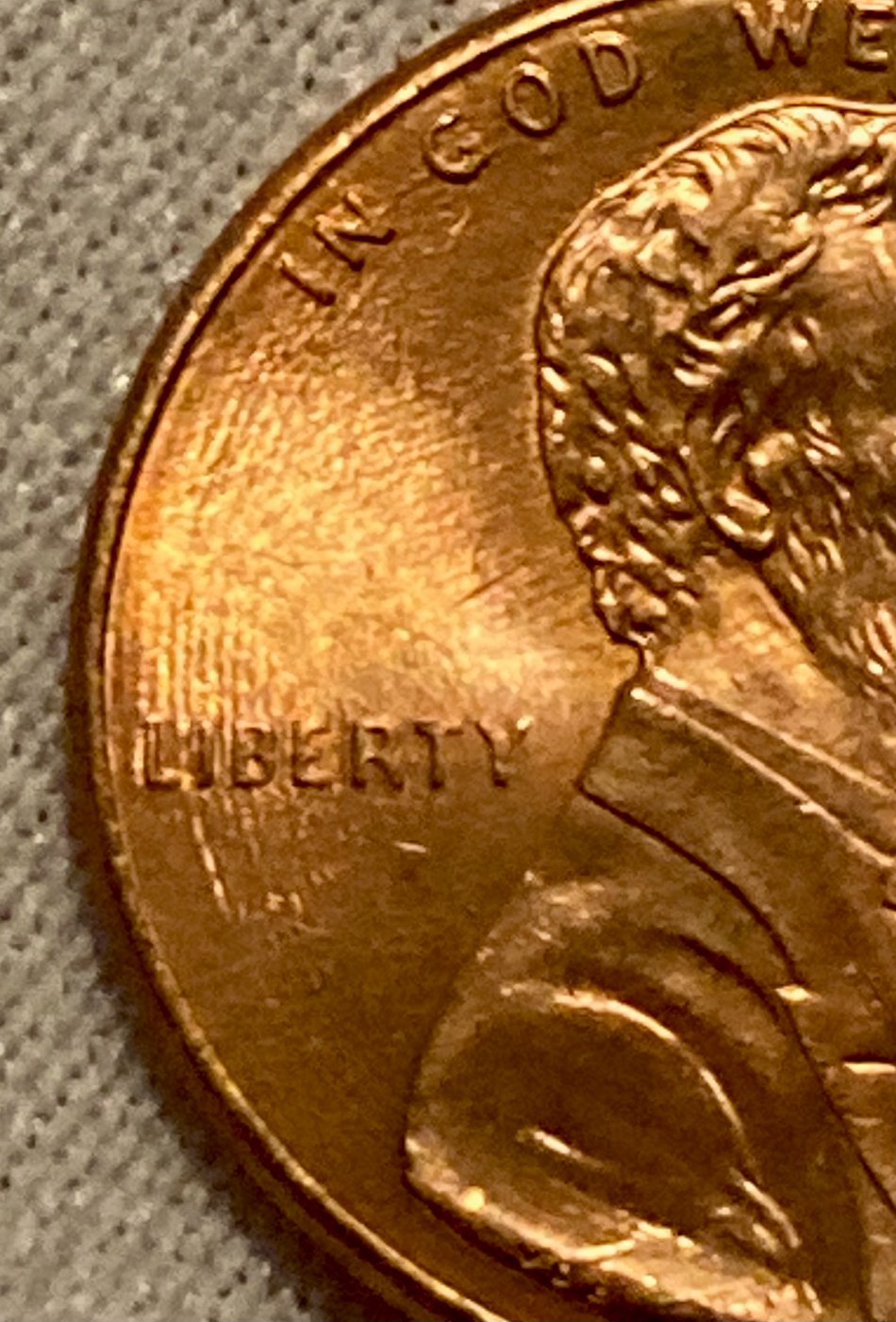 1996-D-Lincoln-Cent---Concentric-Lathe-Lines-On-Obverse