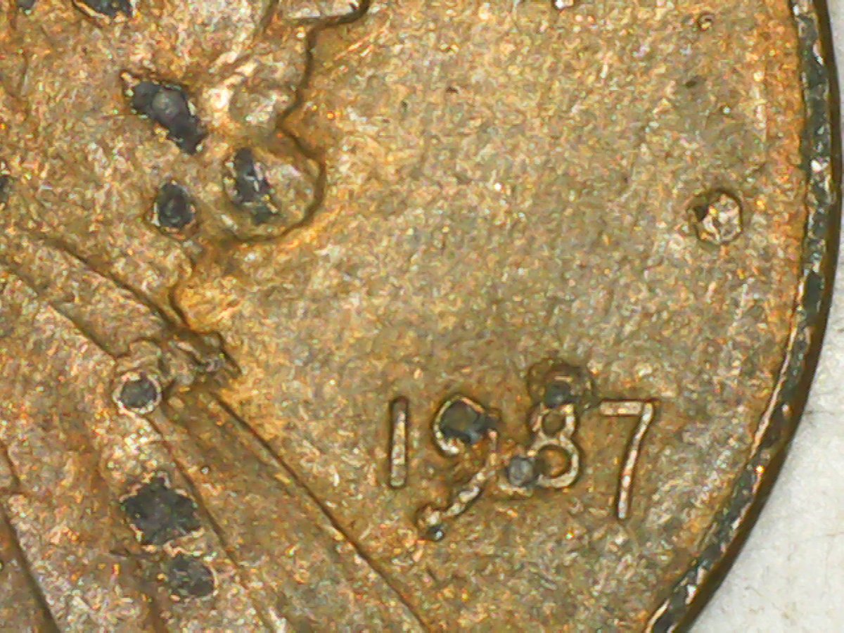 1987-Penny-Environmental-Or-Mint-Damage?