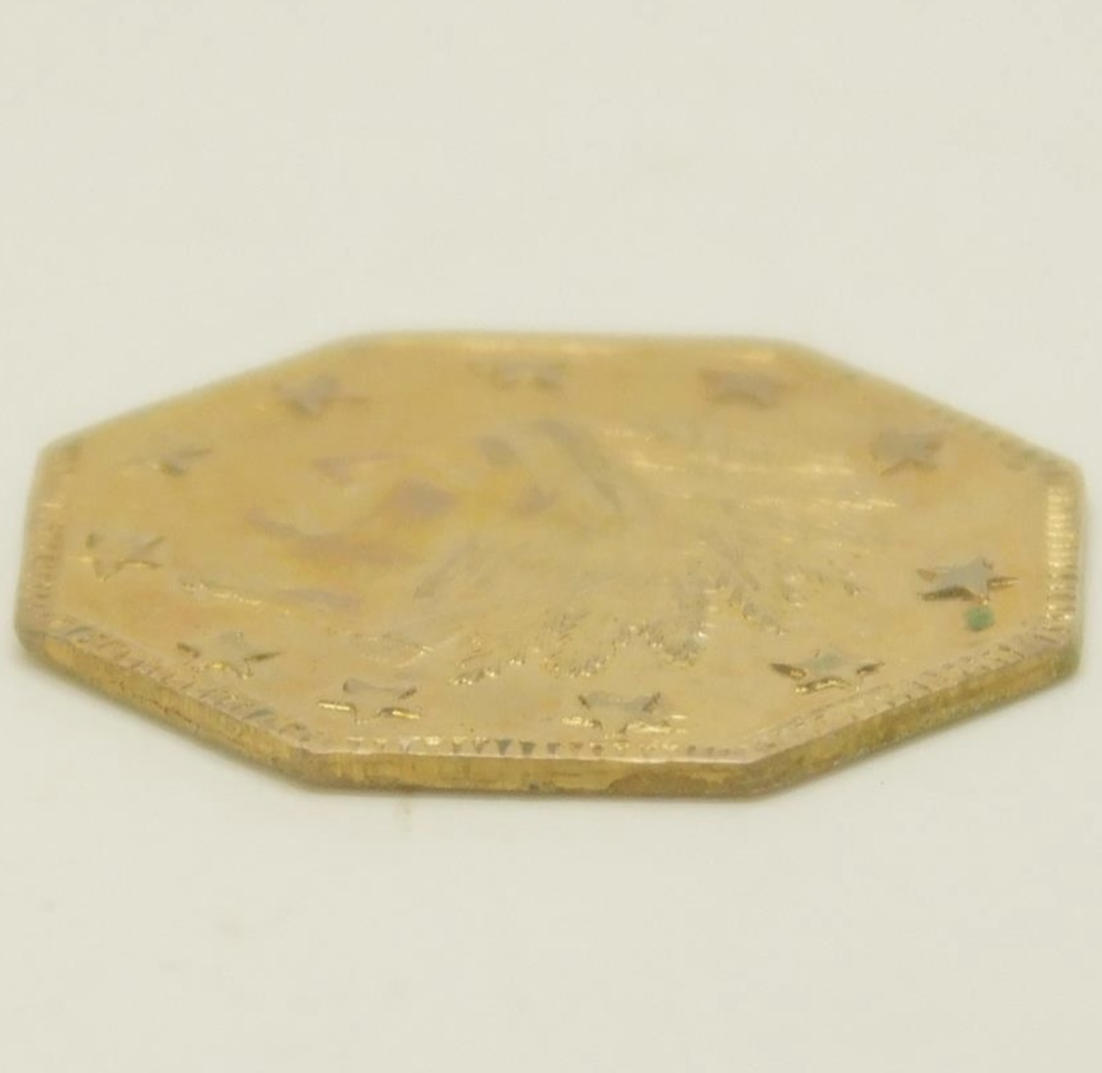 Need-Help-To-ID-Strange-1849-Octagon-Gold-Coin-Please