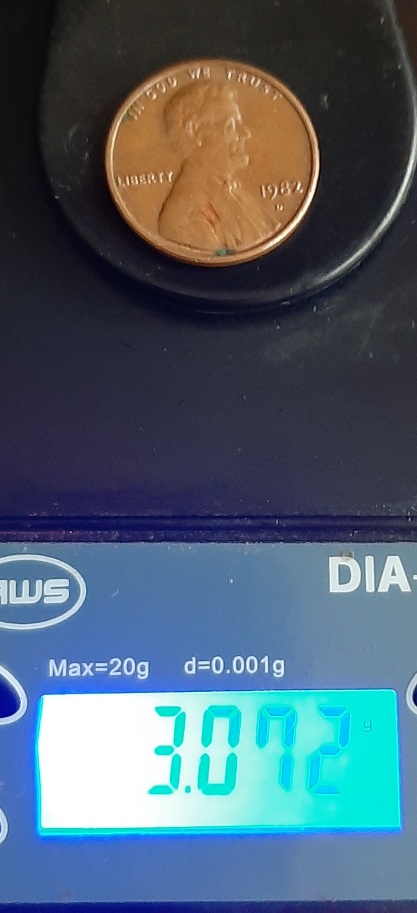 Found!-1982-D-Copper-Penny-Small-Date-Weight-3.07