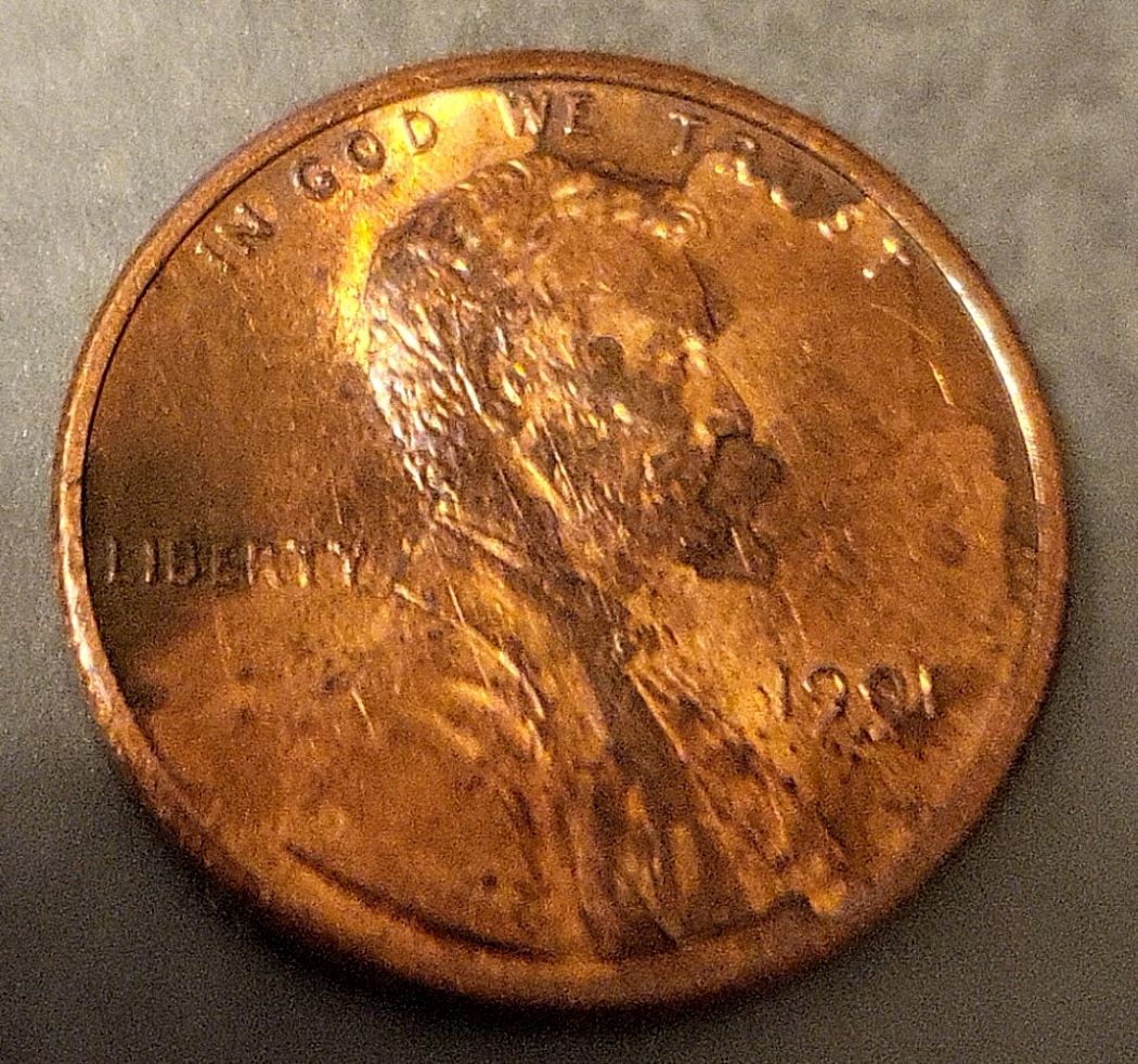 1991-Lincoln-Penny-Diecrack-/-Diebreak