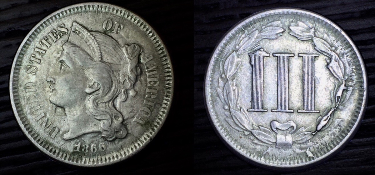 1866-3-Cent-Nickel-Nice-Clash-And-Die-Break