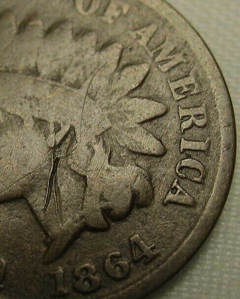 1864-Indian-Head-Cent-L-Or-No-L?-VG-Details