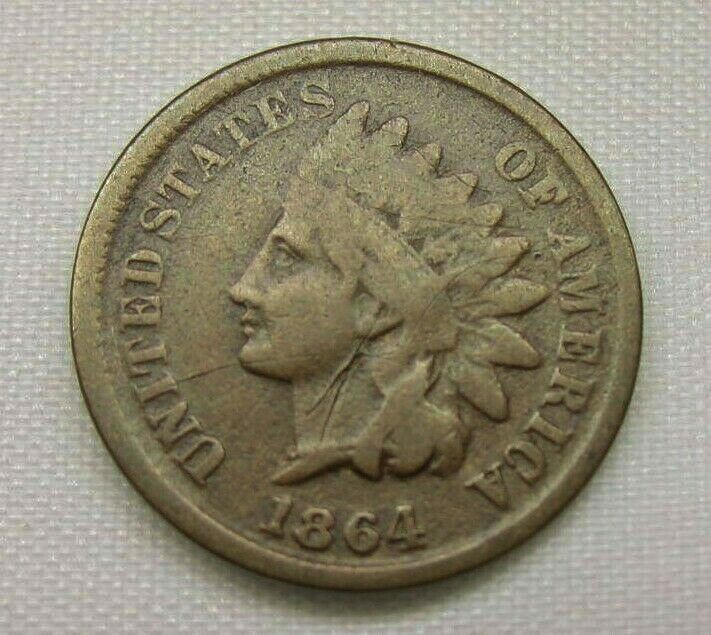 1864-Indian-Head-Cent-L-Or-No-L?-VG-Details