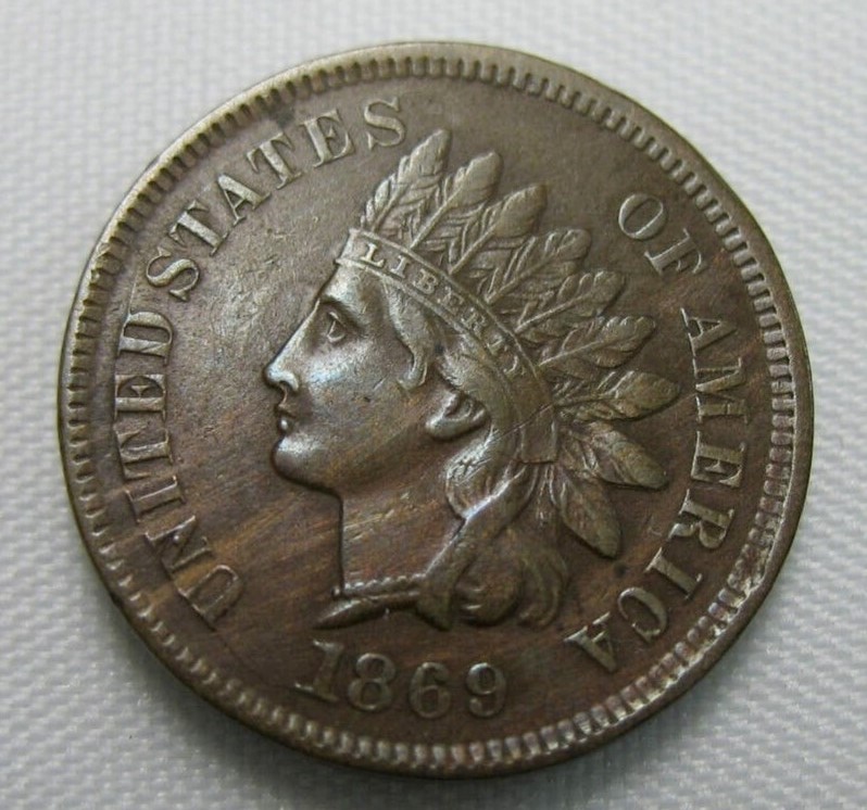 1869-Indian-Head-Cent-For-Grading,-Better-Grade.