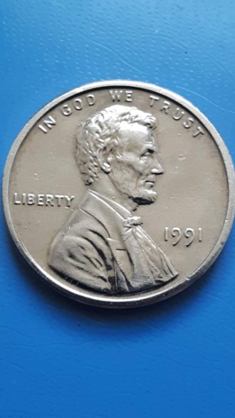 1991-Lincoln-Cent-No-Copper
