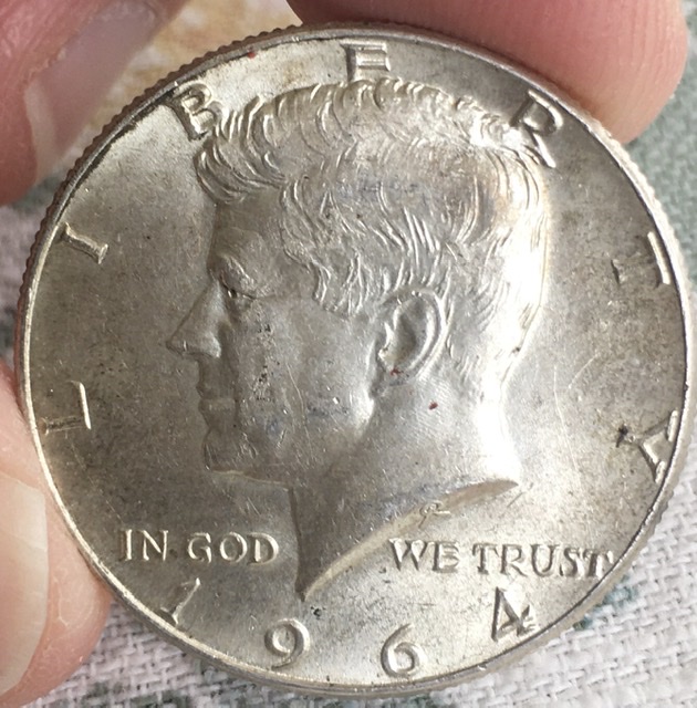 1964-Kennedy-Half-Dollar---Hair-Question