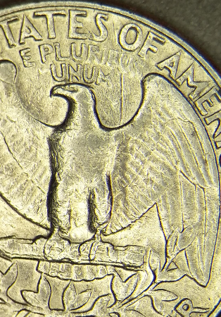 1985-D-Washington-Quarter-Appear-To-Have-Worn-Die-Crack-On-Eagle's-Leftwing